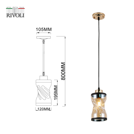 Подвесной светильник Rivoli Monique Б0053419 