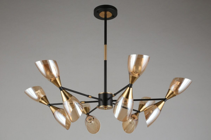 Люстра на штанге с лампочками Omnilux OML-66807-12+Lamps 