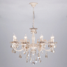 Подвесная люстра Eurosvet Elisha 3281/8 белый с золотом/тонированный хрусталь Strotskis 