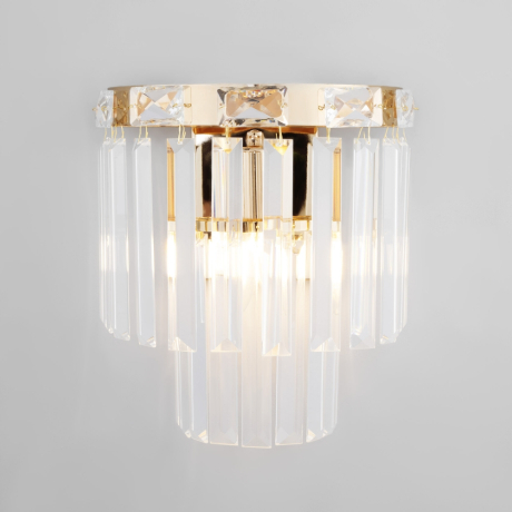 Настенный светильник Eurosvet 10130/1 золото/прозрачный хрусталь Strotskis (a060646) 
