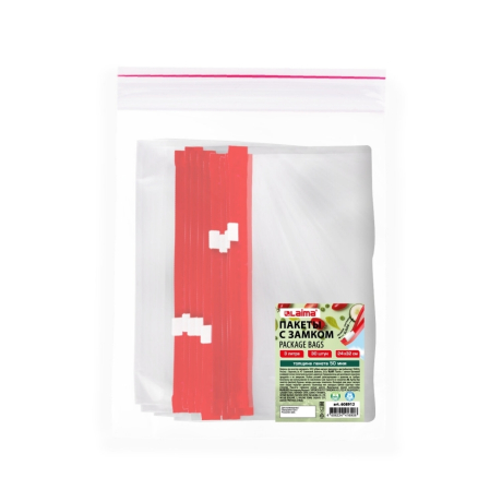 Нарушена упаковка!  <710514> Пакеты для заморозки продуктов, 3 л, КОМПЛЕКТ 30 шт., с замком-застежкой (слайдер), LAIMA (608912)