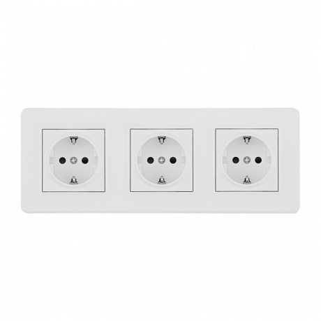 Розетка с заземлением и со шторкой Arte Milano SET16-3 SET16-3-40-1x3 white 