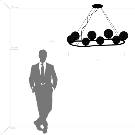 Люстра подвесная с Led лампочками в комплекте Lightstar 815287+Lamps 