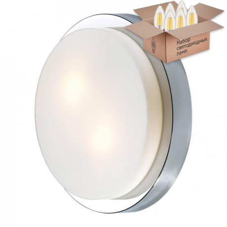 Настенный светильник Odeon Light Holger с лампочками 2746/2C+Lamps E14 Свеча 