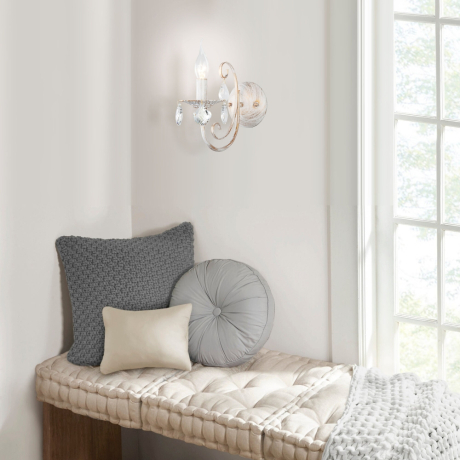 Бра Eurosvet Alda 3305/1 белый с золотом/прозрачный хрусталь Strotskis 