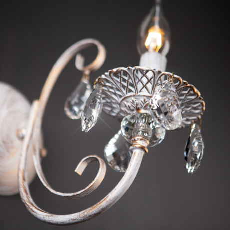 Бра Eurosvet Alda 3305/1 белый с золотом/прозрачный хрусталь Strotskis 