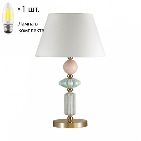 Настольная лампа с лампочкой Odeon Light Candy 4861/1TB+Lamps Е27 Свеча 