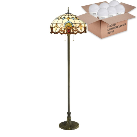 Торшер с лампочками Velante 830-805-02+Lamps E27 P45 