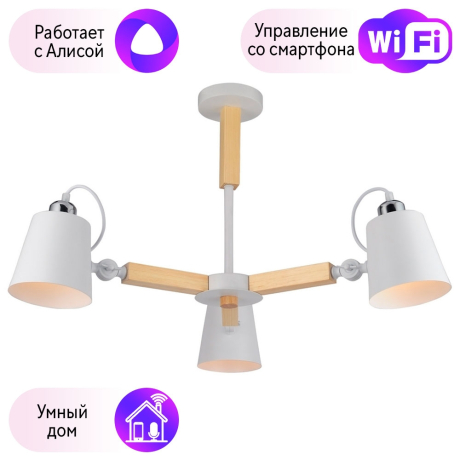 Потолочная люстра Arte Lamp с поддержкой Алиса A7141PL-3WH-A 