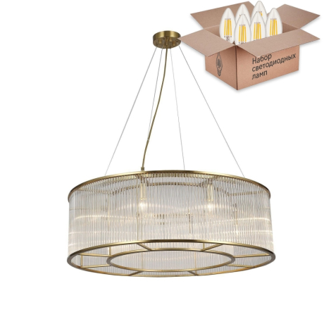 Подвесная люстра Favourite Wonderland с лампочками 2907-8P+Lamps E14 Свеча 