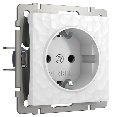 Розетка с заземлением и со шторками, без рамки Werkel Hammer белый W1271101