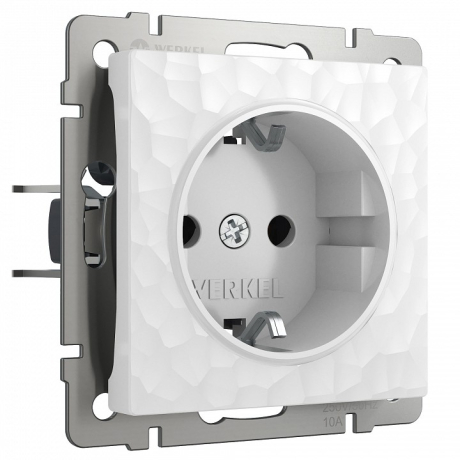Розетка с заземлением и со шторками, без рамки Werkel Hammer белый W1271101