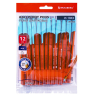 Нарушена упаковка! <795658> Ручки шариковые BRAUBERG X-30 ORANGE, КОМПЛЕКТ 12 шт., СИНИЕ, пишущий узел 1 мм, линия письма 0,5 мм, 144334