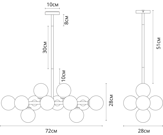 Люстра на штанге Arte Lamp Bolla-piccolo A3988SP-12AB 