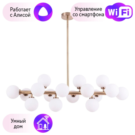 Люстра на штанге Arte Lamp Bolla-piccolo с поддержкой Алиса A3988SP-16AB-A 