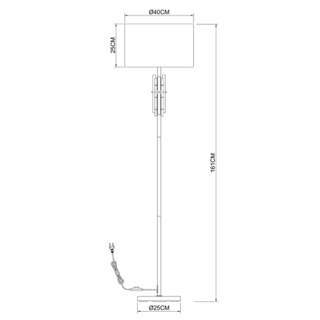 Торшер Arte Lamp Taygeta A4097PN-1CC 