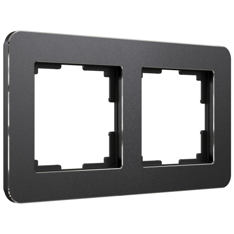 Рамка на 2 поста Werkel Platinum (черный алюминий) W0022608