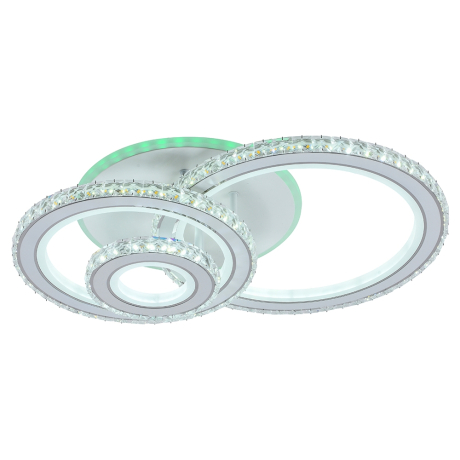 Светодиодная диммируемая люстра с ПДУ Profit Light 8061/3 WHT A 176W+8W RGB 