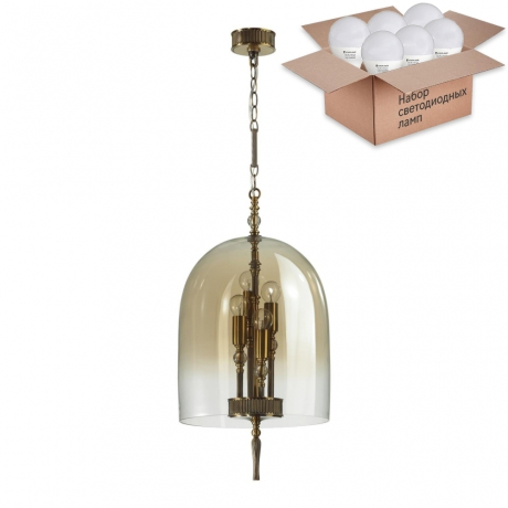 Подвесной светильник с лампочками Odeon Light Bell 4892/4+Lamps E14 P45 