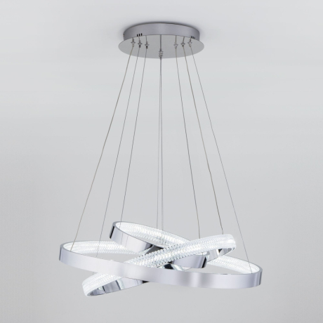 Подвесная светодиодная люстра Eurosvet Posh с пультом управления 90176/3 хром 80W a045418 