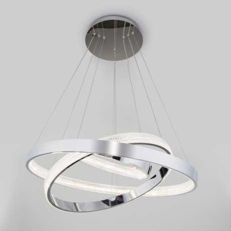 Подвесная светодиодная люстра Eurosvet Posh с пультом управления 90176/3 хром 80W a045418 