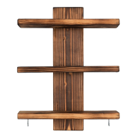 Нарушена упаковка! <387926> Полка настенная, трёхъярусная, 40х28х12 см, обожжённая сосна "Банные штучки" в кор./2 33160