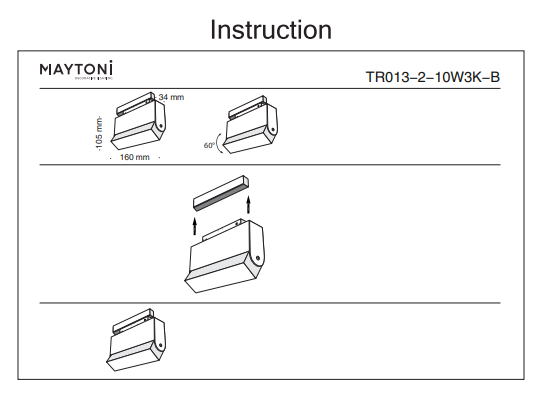 Накладной светильник Maytoni Technical BASIS TR013-2-10W3K-B