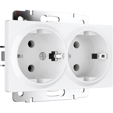 Розетка двойная с заземлением, без рамки Werkel белый матовый W1172061 