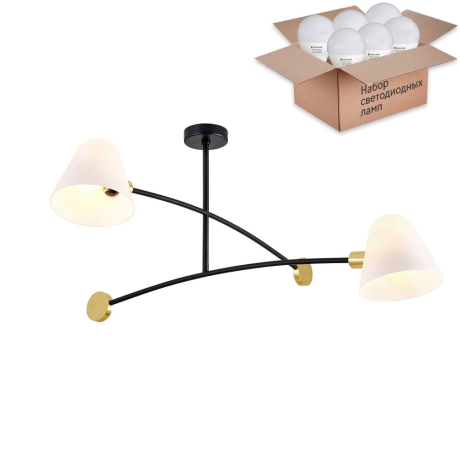 Люстра на штанге с лампочками Favourite Statera 3045-2P+Lamps E14 P45 