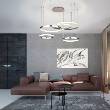 Подвесная светодиодная люстра Eurosvet Posh с пультом управления 90175/5 хром 160W a045416 