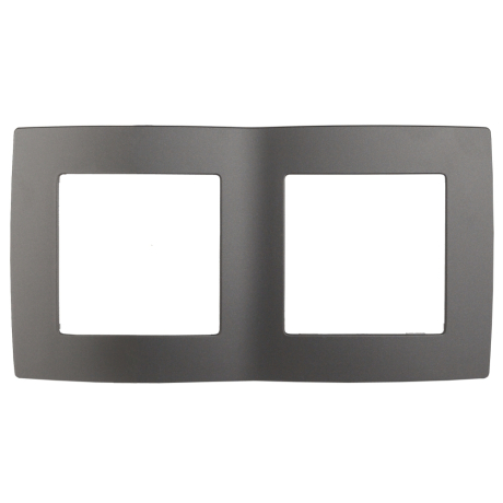 Нарушена упаковка.  <169151> Рамка на 2 поста (графит) Эра 12-5002-12 () Б0019370 