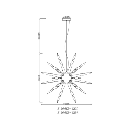 Подвесная люстра Arte Lamp Bella A1066SP-12CC 