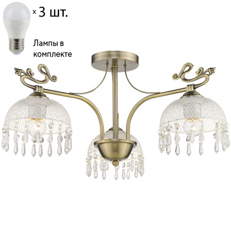 Потолочная люстра с лампочками Velante 733-507-03+Lamps E27 P45 
