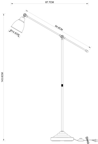 Торшер Arte Lamp Braccio A2054PN-1AB 