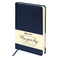 Нарушена упаковка! <795090> Ежедневник датированный 2026 А5 138x213 мм, BRAUBERG "Imperial", под кожу, синий, 117062