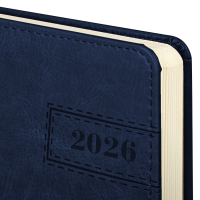 Нарушена упаковка! <795090> Ежедневник датированный 2026 А5 138x213 мм, BRAUBERG "Imperial", под кожу, синий, 117062