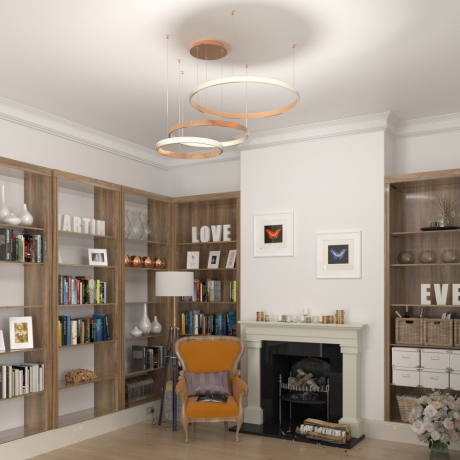 Подвесная светодиодная люстра Eurosvet Posh с пультом управления 90175/3 медный 100W a045413 