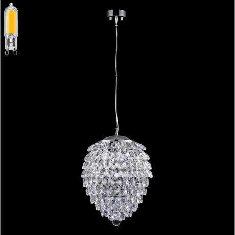 Подвесной светильник с лампочками CRYSTAL LUX CHARME SP6 CHROME/TRANSPARENT+Lamps 
