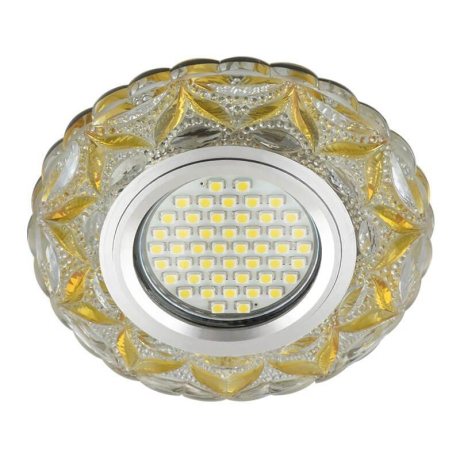 Встраиваемый светильник с LED подсветкой Fametto Luciole DLS-L149 Gu5.3 Glassy/Light Gold (UL-00003903) 