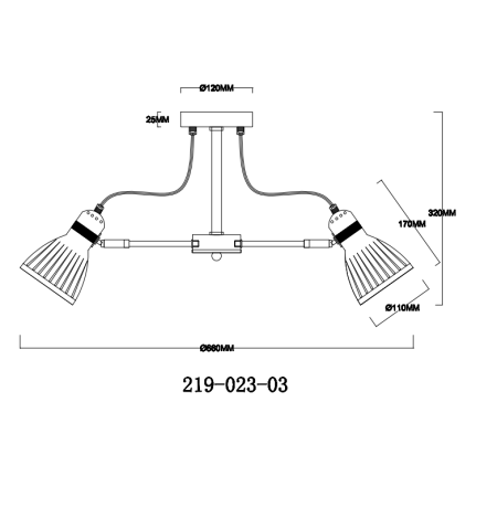 Люстра на штанге Velante с поддержкой Алиса 219-023-03-A 