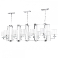 Люстра подвесная CRYSTAL LUX Nicolas с Марусей Nicolas SP12 L1600 Nickel/White-M