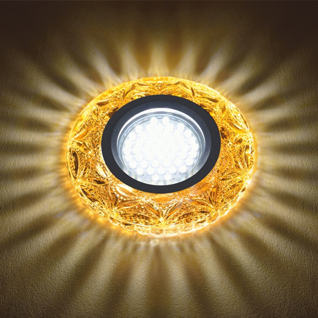 Встраиваемый светильник с LED подсветкой Fametto Luciole DLS-L149 Gu5.3 Glassy/Tea (UL-00003904) 
