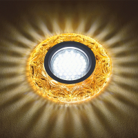 Встраиваемый светильник с LED подсветкой Fametto Luciole DLS-L149 Gu5.3 Glassy/Tea (UL-00003904)