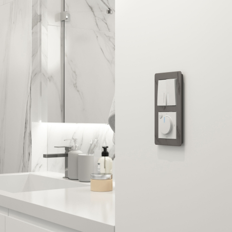 Выключатель проходной двухклавишный с подсветкой без рамки Werkel белый матовый W1122161 