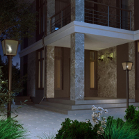 Настенный уличный светильник со светодиодной лампочкой E27, комплект от Lustrof. №619104-642450