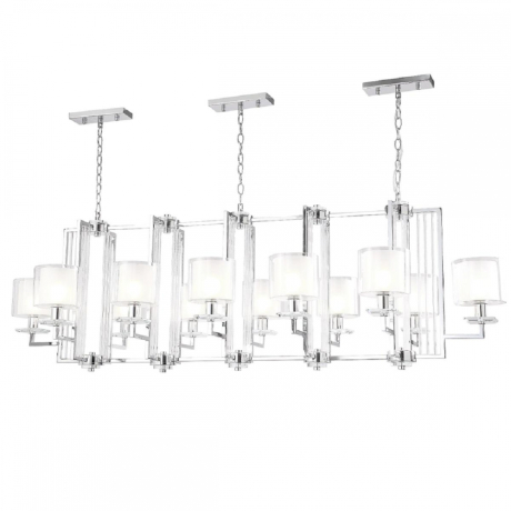 Люстра подвесная CRYSTAL LUX Nicolas с Алисой Nicolas SP12 L1600 Nickel/White-A 