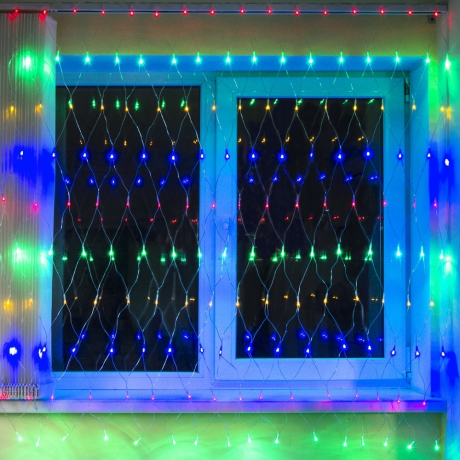 Нарушена упаковка!  <218881> Электрогирлянда-сеть комнатная 1,5х1,5 м,160 LED, мультицветная, 220 V, контроллер, ЗОЛОТАЯ СКАЗКА, 591106 (591106)