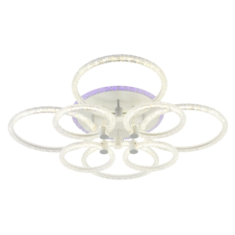 Светодиодная диммируемая люстра с ПДУ Profit Light 8024/4+4 WHT 186W+8W RGB 