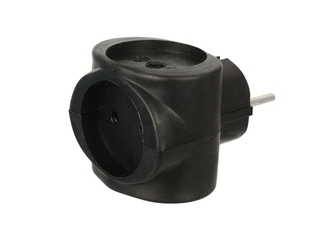 Volsten Si 1/3-Bl черный куб  (тройник, разветвитель РВ-041, 16А) 