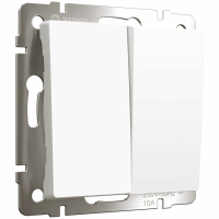 Выключатель двухклавишный без рамки Werkel белый матовый W1120061